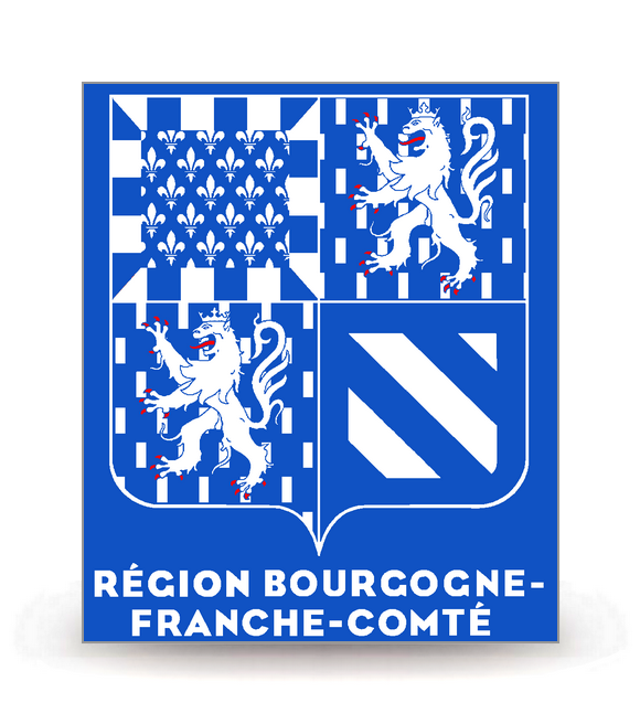 Bourgogne-Franche-Comté -LogoType 2019 Blanc - Autocollant plaque immatriculation®