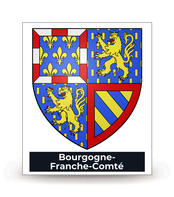 Bourgogne-Franche-Comté - Blason - Autocollant plaque immatriculation®