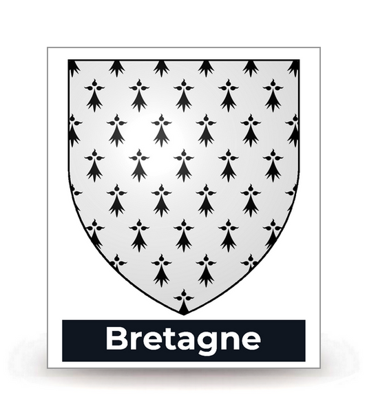 Bretagne - Blason - Autocollant plaque immatriculation®