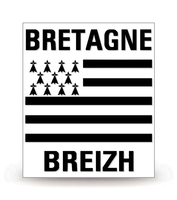 Bretagne - Drapeau Ajusté - Autocollant plaque immatriculation®