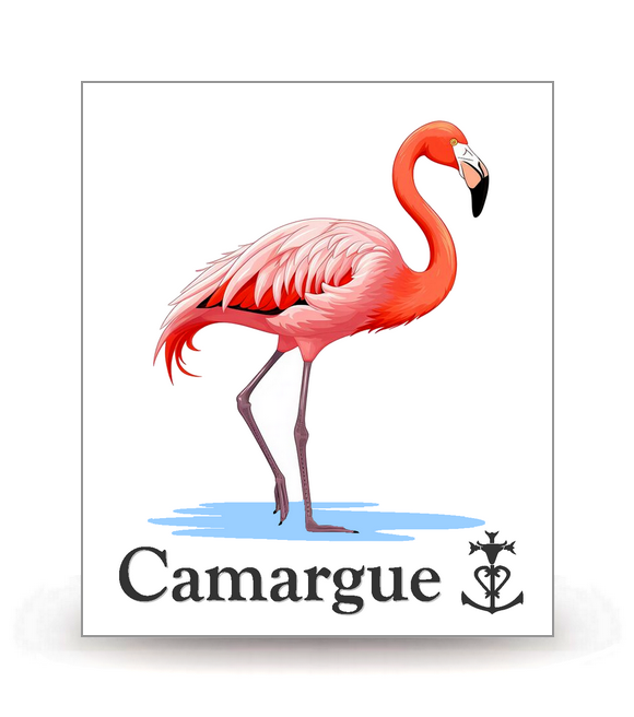 Camargue - Flamant Rose - Autocollant plaque immatriculation®
