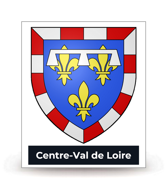 Centre-Val de Loire - Blason - Autocollant plaque immatriculation®