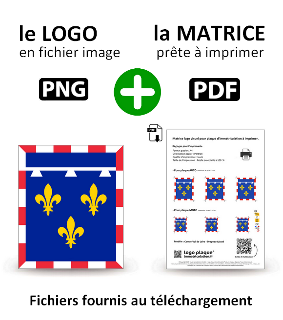 Centre-Val de Loire - Drapeau Ajusté