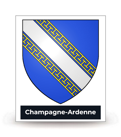Champagne-Ardenne - Blason  - Autocollant plaque immatriculation®