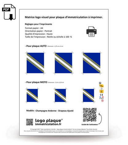 Champagne-Ardenne - Drapeau Ajusté