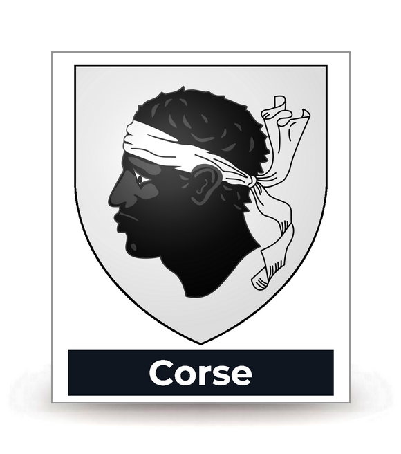 Corse - Blason - Autocollant plaque immatriculation®