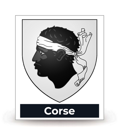 Corse - Blason - Autocollant plaque immatriculation®