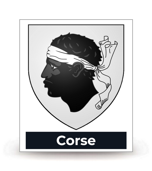 Corse - Blason - Autocollant plaque immatriculation®
