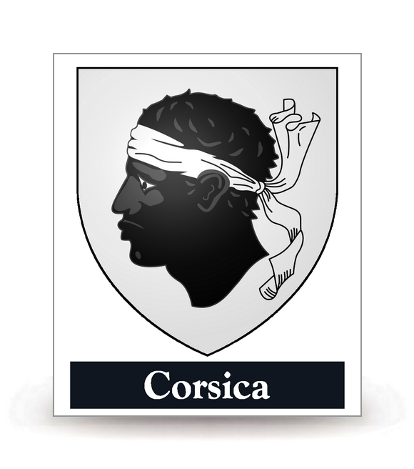 Corsica - Blason - Autocollant plaque immatriculation®
