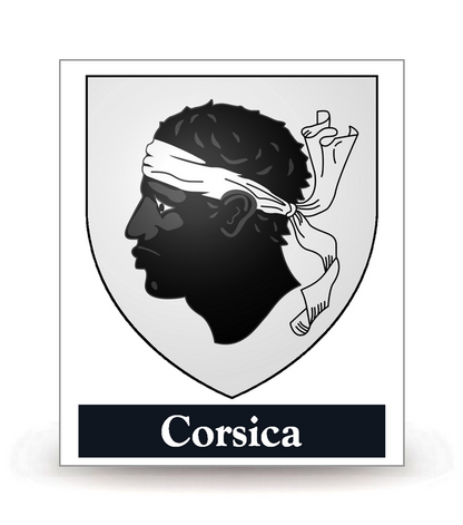 Corsica - Blason - Autocollant plaque immatriculation®