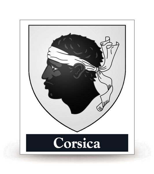 Corsica - Blason - Autocollant plaque immatriculation®