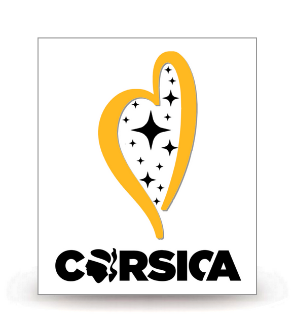 Corsica - Ile de Beauté 2025 - Logo Plaque Immatriculation® - Autocollant DIY