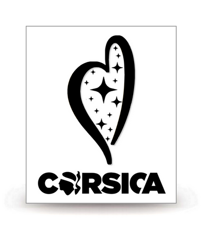 Corsica - Ile de Beauté 2025 BK - Logo Plaque Immatriculation® - Autocollant DIY