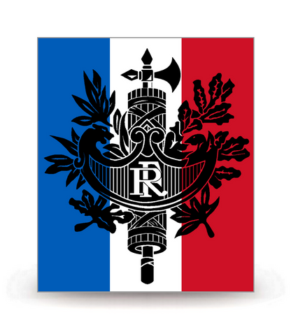 France - Armoiries Drapées G - Autocollant plaque immatriculation®