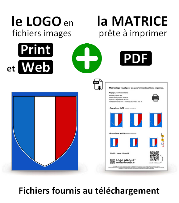France - Blason G - Autocollant plaque immatriculation® DIY