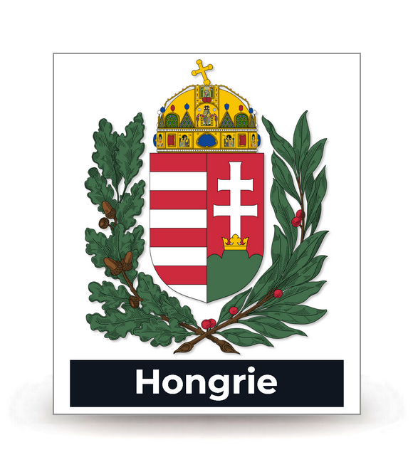 Hongrie - Armoiries - Autocollant plaque immatriculation®