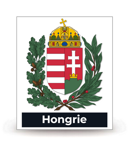 Hongrie - Armoiries - Autocollant plaque immatriculation®