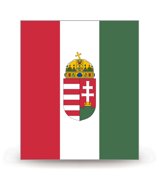 Hongrie - Drapeau Ajusté - Autocollant plaque immatriculation®