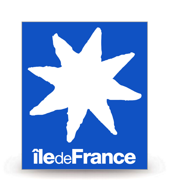 Ile-de-France - LogoType 2009 Blanc - Autocollant plaque immatriculation®