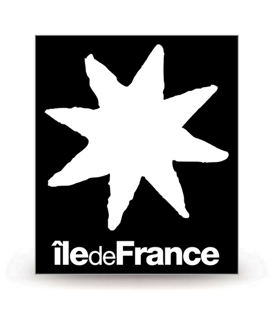 Ile-de-France - LogoType 2009 Blanc FN - Logo Plaque Immatriculation® - Autocollant DIY