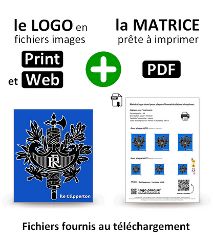 Île Clipperton - Territoire BK-FB - Autocollant plaque immatriculation® DIY