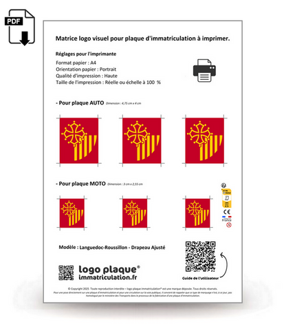 Languedoc-Roussillon - Drapeau Ajusté