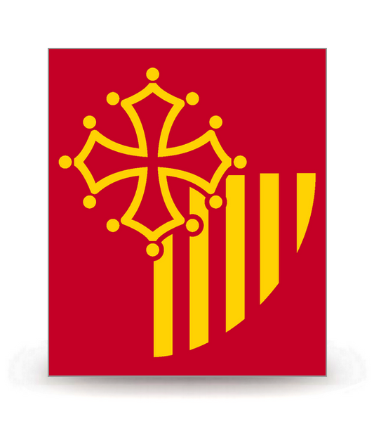 Languedoc-Roussillon - Drapeau Ajusté - Autocollant plaque immatriculation®