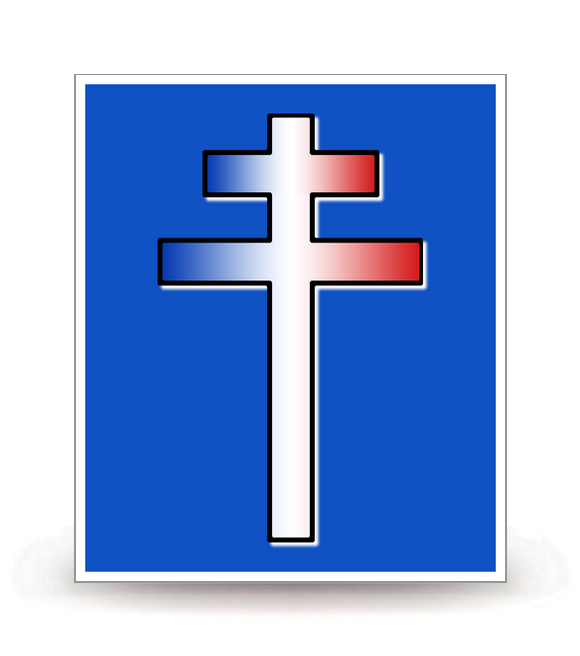 Lorraine - Croix - Autocollant plaque immatriculation®