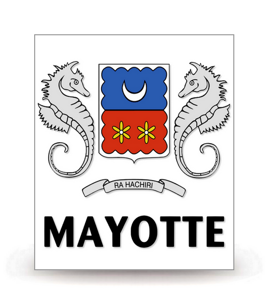 Mayotte - LogoType 2017 - Logo Plaque Immatriculation® - Autocollant DIY