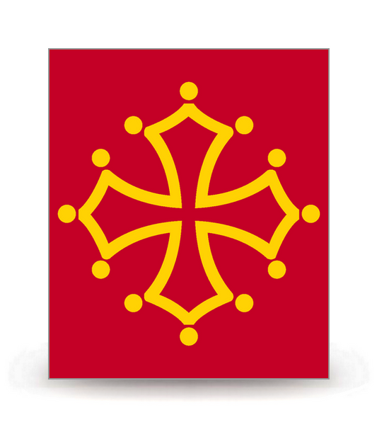 Midi-Pyrénées - Drapeau Ajusté - Autocollant plaque immatriculation®