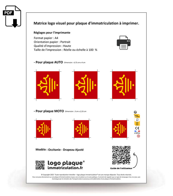 Occitanie - Drapeau Ajusté