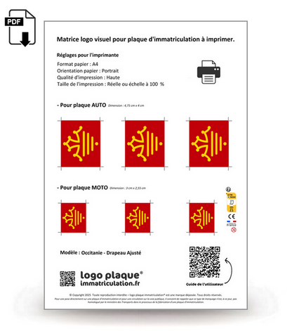 Occitanie - Drapeau Ajusté