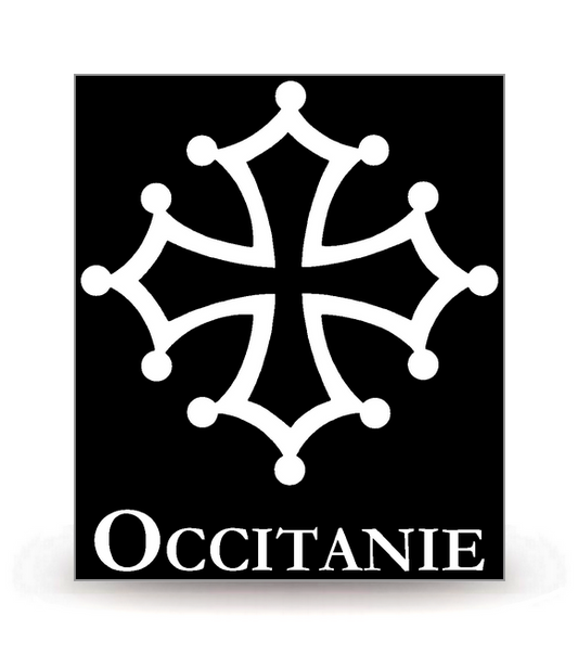 Occitanie - Croix 2025 Blanche-FN - Autocollant plaque immatriculation®