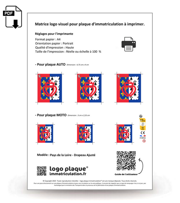 Pays de la Loire - Drapeau Ajusté