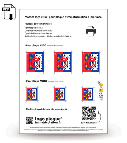 Pays de la Loire - Drapeau Ajusté