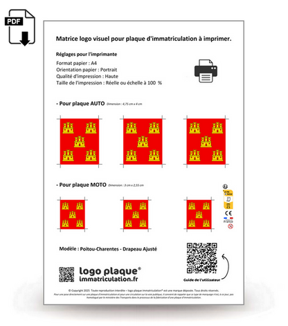 Poitou-Charentes - Drapeau Ajusté