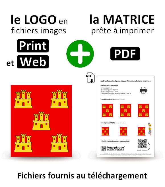 Poitou-Charentes - Drapeau Ajusté