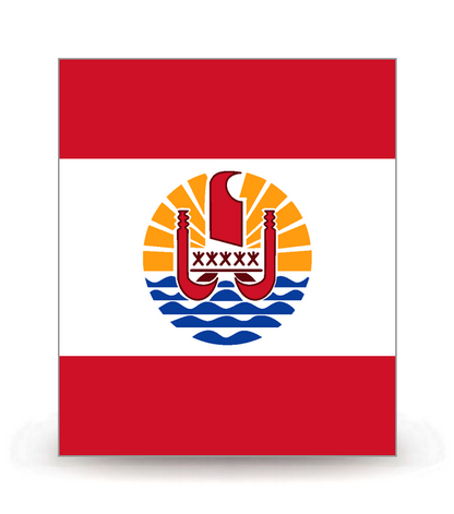 Polynésie Française - Drapeau Ajusté - Autocollant plaque immatriculation®