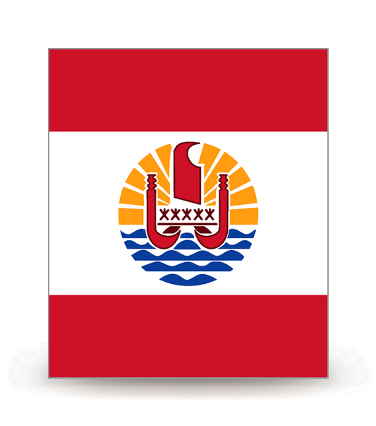 Polynésie Française - Drapeau Ajusté - Autocollant plaque immatriculation®