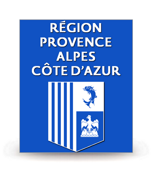 Région Sud - LogoType 2019 Blanc - Autocollant plaque immatriculation®