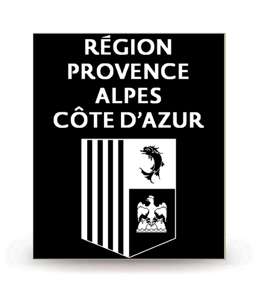 Région Sud - LogoType 2019 Blanc FN - Autocollant plaque immatriculation®