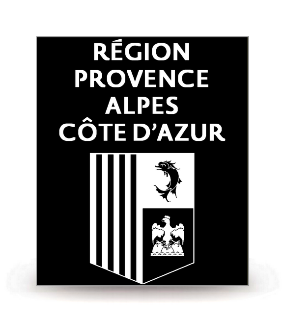 Région Sud - LogoType 2019 Blanc FN - Logo Plaque Immatriculation® - Autocollant DIY