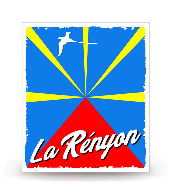 Réunion - Rényon - Logo Plaque Immatriculation® - Autocollant DIY