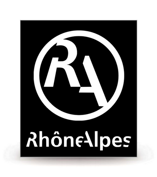 Rhone-Alpes - LogoType 2014 BK  - Autocollant plaque immatriculation®