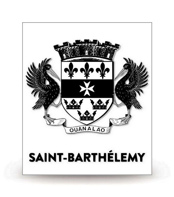 Saint-Barthélemy-Collectivité 2022-BK - Autocollant plaque immatriculation®
