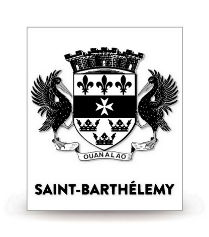 Saint-Barthélemy-Collectivité 2022-BK - Autocollant plaque immatriculation®