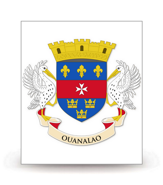 Saint-Barthélemy - Armoiries 2014 - Autocollant plaque immatriculation®