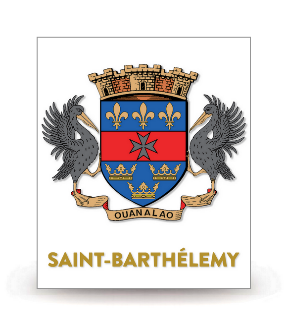Saint-Barthélemy - Collectivité 2022 - Logo Plaque Immatriculation® - Autocollant DIY