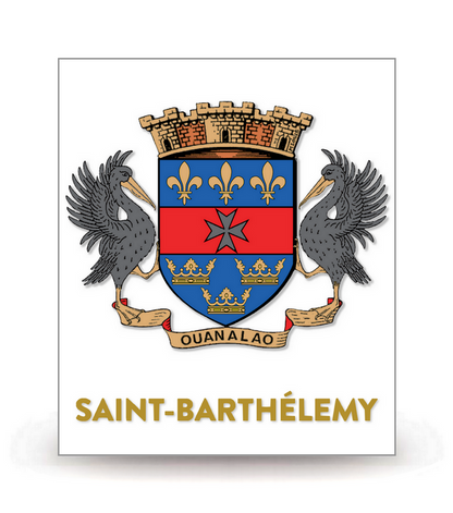 Saint-Barthélemy - Collectivité 2022 - Logo Plaque Immatriculation® - Autocollant DIY