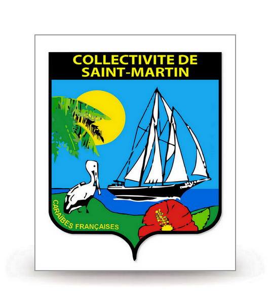 Saint-Martin - Blason 2009 - Autocollant plaque immatriculation®